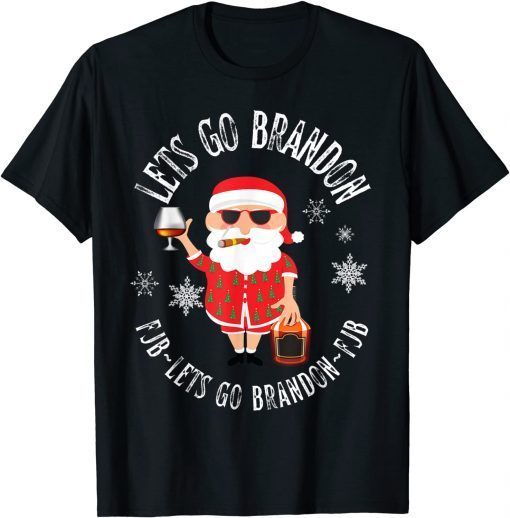 2021 Lets Go Brandon Let's Go Brandon Christmas Eve Holiday Santa T-Shirt