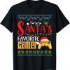 Santa's Favorite Video Game Christmas Pajama Santa Hat Light T-Shirt
