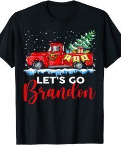 Classic Merry Christmas Red Truck Let's Go Branson Brandon T-Shirt