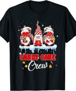 Classic Candy Cane Crew Gnome Christmas Merry Xmas T-Shirt