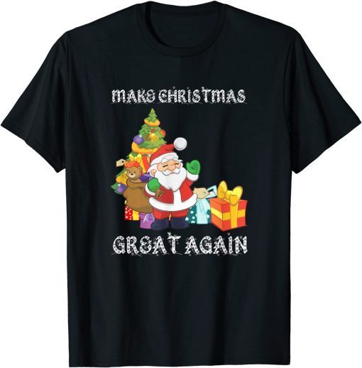 2021 Make Christmas Great Again Funny Santa Claus Trump TShirt