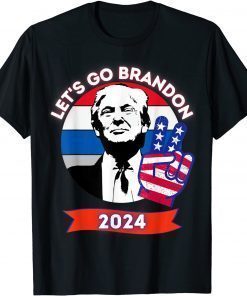 Funny Let's Go Brandon Trump 2024 Impeach Biden USA Red White Blue TShirt