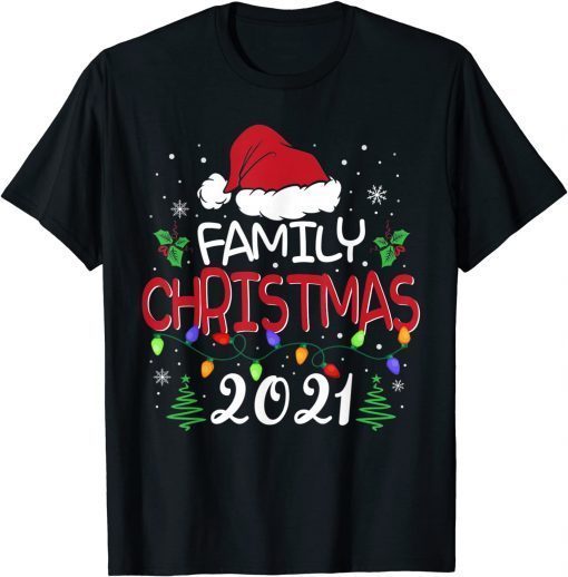 T-Shirt Family Christmas 2021 Matching Shirts Squad Santa Elf Funny