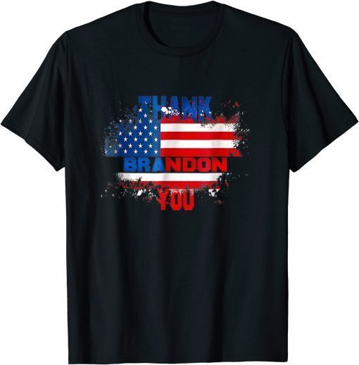 Vintage American Flag Political Republican Thank You Brandon Funny T-Shirt