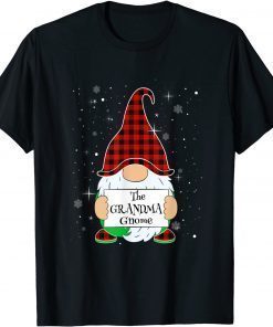 Classic Grandma Gnome Family Christmas Gnome Buffalo Plaid Xmas T-Shirt