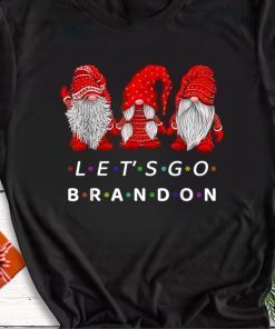 T-Shirt Let's Go Brandon Gnome Christmas Funny Political Xmas