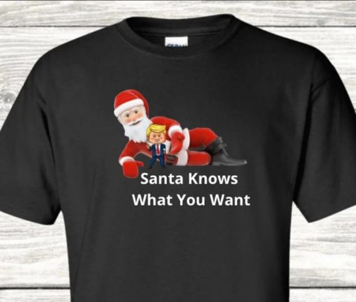2022 Santa Knows What You Want Trump For Christmas Gift T-Shirt