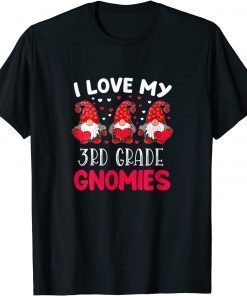 Womens I Love My Third Grade Gnomies Valentine's Day Teacher Gift T-Shirt