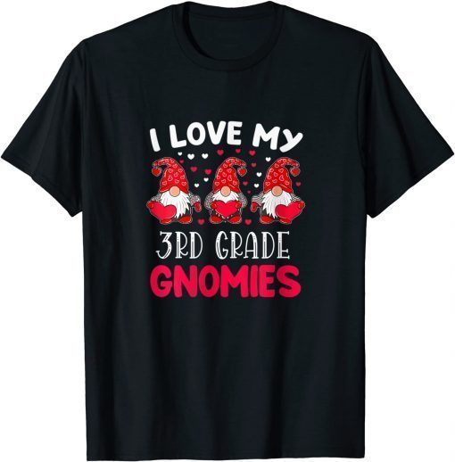 Womens I Love My Third Grade Gnomies Valentine's Day Teacher Gift T-Shirt