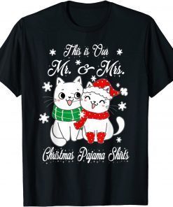 This is our Mr. and Mrs. Christmas Pajama Cat Lover Shirts