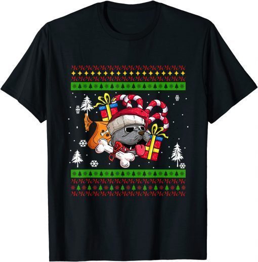 T-Shirt Dachshund Christmas Ornament, Cute Dog with Santa Hat