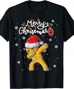 Christmas Dabbing Gingerbread Santa Hat Xmas Cookie Bakers Gift TShirt