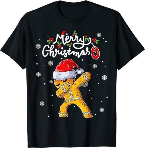 Christmas Dabbing Gingerbread Santa Hat Xmas Cookie Bakers Gift TShirt