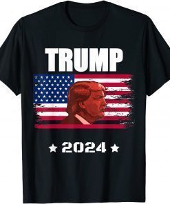 Trump 2024 American Flag Trump Lover Gift Let's Go Brandon Classic T-Shirt