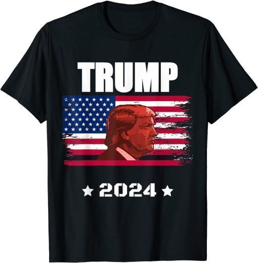 Trump 2024 American Flag Trump Lover Gift Let's Go Brandon Classic T-Shirt