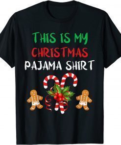 Candy Cane Pajamas For Boys Girls Kids Funny Christmas Funny T-Shirt