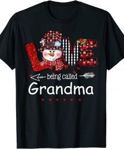 Funny Love Being Called Grandma Snowman Christmas Red Plaid Xmas Shirts