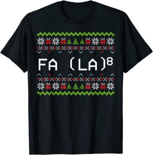 Fa La 8 Funny Christmas Santa Math Teacher Xmas Gift TShirt