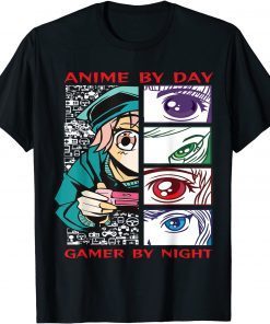 Official Anime By Day Gamer By Night, Kawaii Anime Girl Gamer Gaming T-Shirt