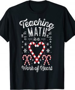 Classic Christmas Teaching Math is a work of Heart T-Shirt