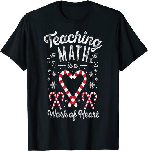 Classic Christmas Teaching Math is a work of Heart T-Shirt