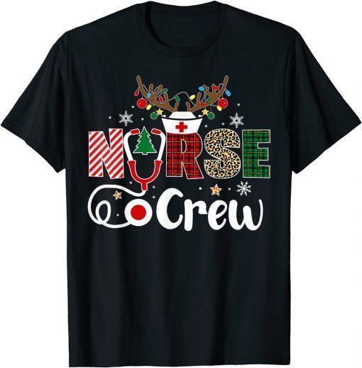 Funny Christmas Nurse Crew Shirt For Women Scrub Tops Christmas Shirts