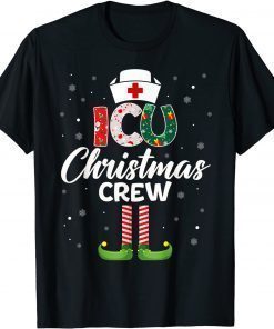 Official ICU Nurse Christmas Scrubs For Women Pajamas T-Shirt