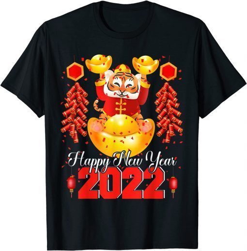 T-Shirt Happy New Year 2022 Cute Lunar New Year Chinese Tiger Year