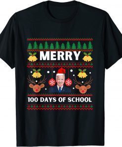 Official Santa Joe Biden merry 100th day's of school Ugly Christmas T-Shirt