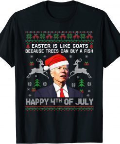 Santa Joe Biden Happy 4th of July Ugly Christmas Sweater Men TShirt