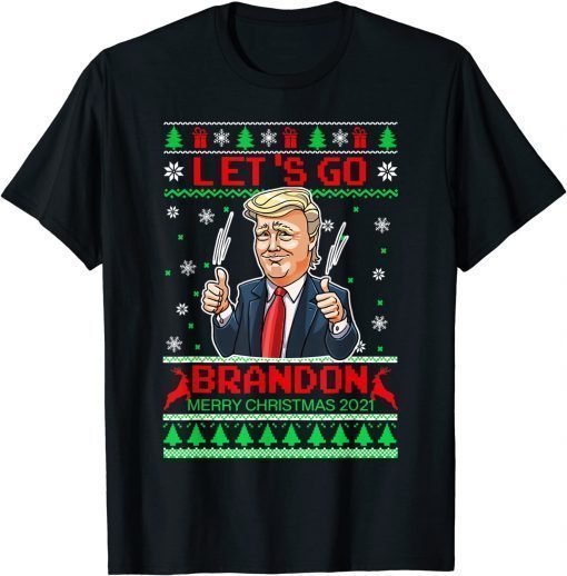 Funny Lets Go Bandon Trump 2024 Ugly Christmas Xmas T-Shirt