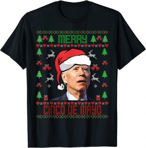 Santa Joe Biden Merry cinco de mayo Ugly Christmas Sweater Unisex T-Shirt