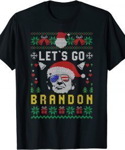 Funny Let's Go Branson Brandon Trump Santa Biden Chant Ugly Xmas T-Shirt