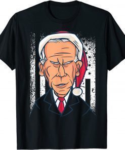 Joe Biden Christmas Santa Claus Hat American Flag 2022 T-Shirt