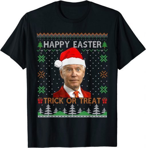 T-Shirt Happy Easter Hlw Funny Joe Biden Christmas Ugly