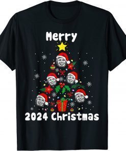 Funny Merry 2024 Christmas with Funny Donald Trump Santa Hat gifts Tee Shirts