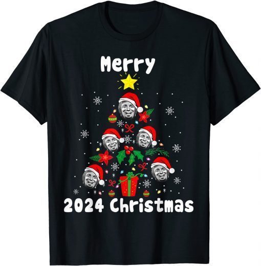 Funny Merry 2024 Christmas with Funny Donald Trump Santa Hat gifts Tee Shirts