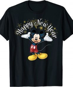Disney New Year's Mickey Mouse Happy New Year Portrait T-Shirt