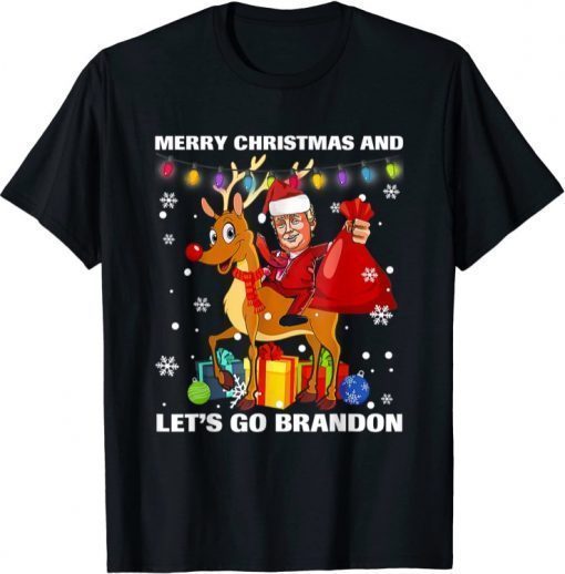 Trump Merry Christmas And Let's Go Branddon Brandon Noel T-Shirt