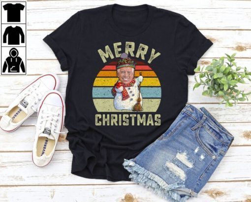 Funny Vintage Snowman, Merry Christmas Pajamas, Anti Biden 2022 Tee Shirts