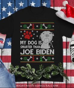 My Dog Is Smarter Than Joe Biden, Ugly Christmas Sweater Funny TShirt