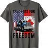 American Flag Canada Flag Freedom Convoy 2022 TRUCKER Driver Gift Shirt