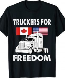 Shirt American Flag Canada Flag Freedom Convoy 2022 Truck Driver