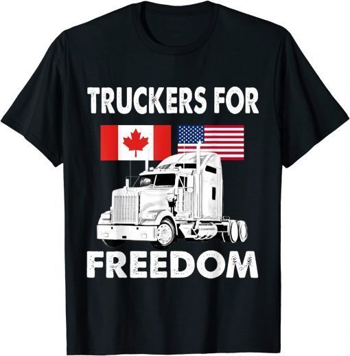 Shirt American Flag Canada Flag Freedom Convoy 2022 Truck Driver