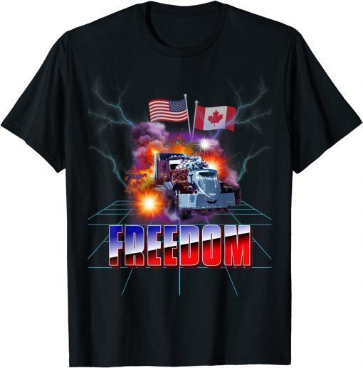 Storm Truck American USA Canada Flag Freedom Convoy Trucker Shirt