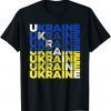 Vintage Ukraine Wordflag Ukrainian Flag Pride T-Shirt