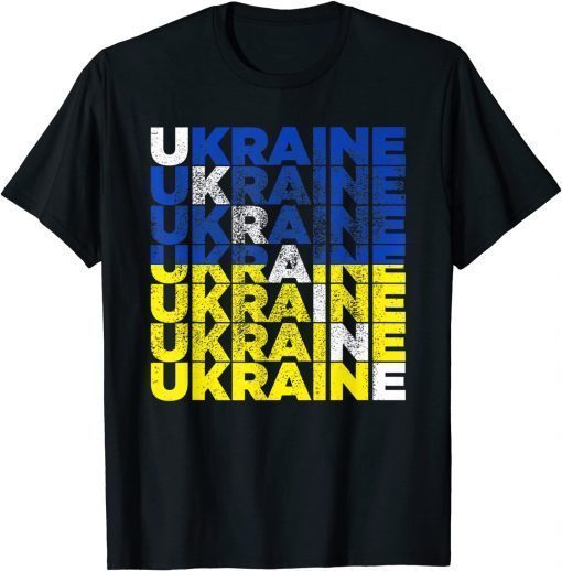 Vintage Ukraine Wordflag Ukrainian Flag Pride T-Shirt