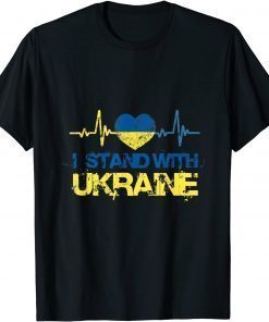 T-Shirt I Stand With Ukraine Support Ukraine Ukrainian Flag