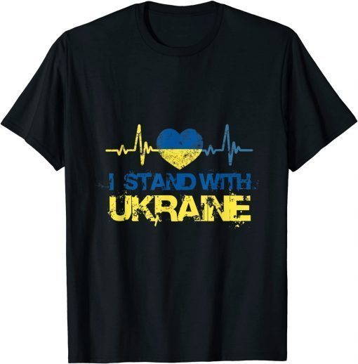 T-Shirt I Stand With Ukraine Support Ukraine Ukrainian Flag