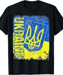 Stop The War In Ukraine, Support Ukrainians Flag Vintage Ukraine Ukrainian Flag Pride Shirt